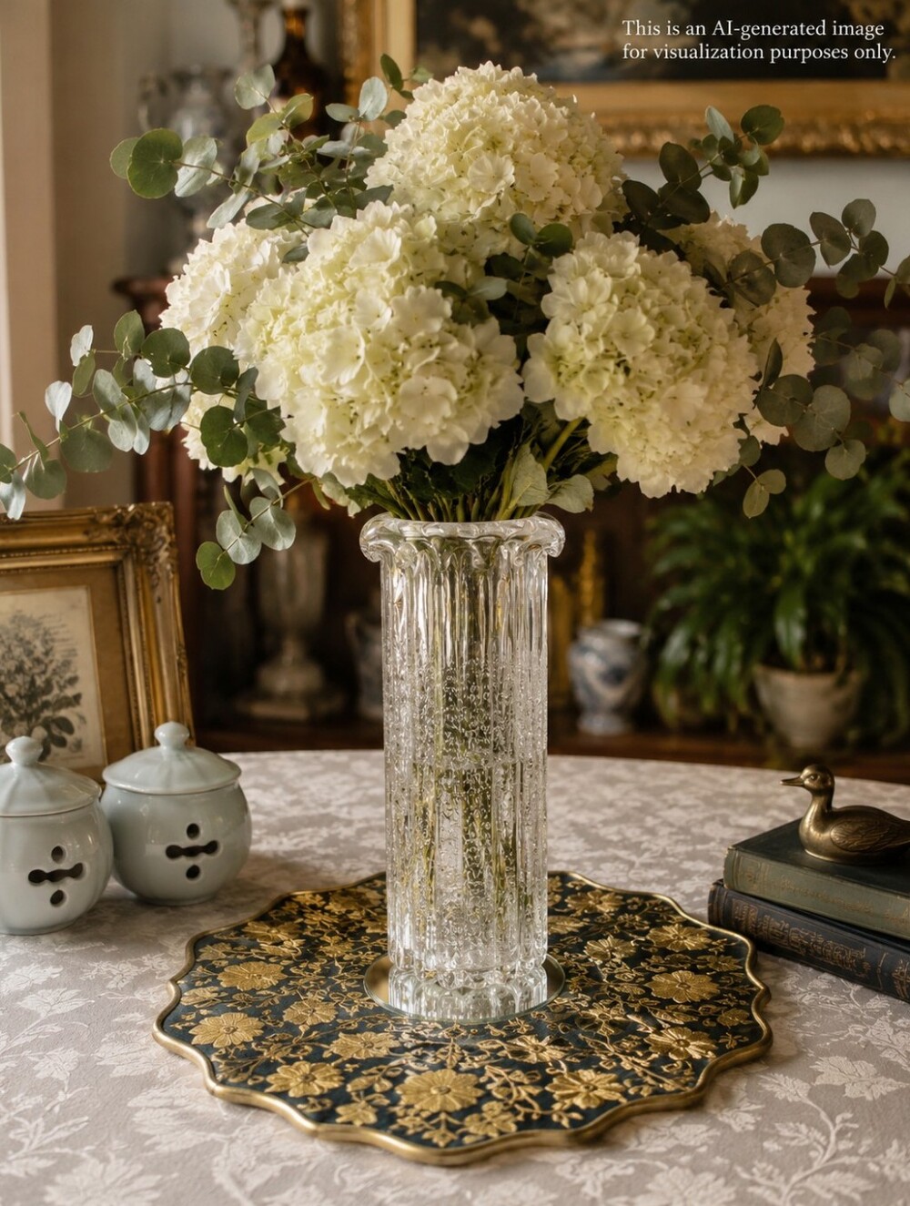 VTG Hadeland Norway Atlantic Glass Vase Willy Johansson 10.25" MCM Heavy Crystal